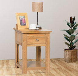 Hallowood Furniture Waverly Oak Lamp Table With Drawer (Pair) - thumbnail 8