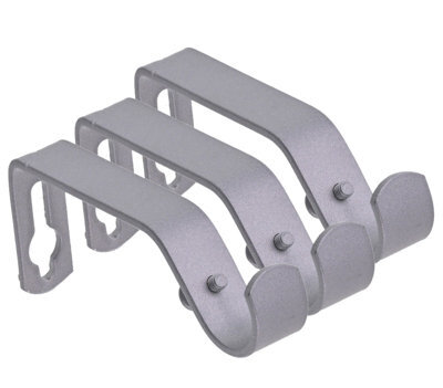 Lister Cartwright 19mm Curtain Pole Ends Brackets With Adjustable Screws Metal Finish (Pack Of 3)