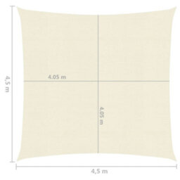 Berkfield Sunshade Sail 160 G/m2 Cream 4.5X4.5 M Hdpe - thumbnail 6