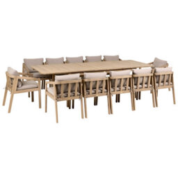 Garden Dining Set 12 Seater TOSCANELLA Certified Acacia Wood Light Brown
