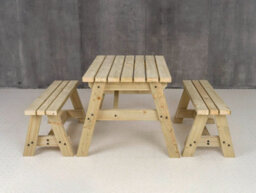 Arbor Garden Solutions Victoria Wooden Picnic Bench And Table Set, Outdoor Dining Set (4Ft, Natural Finish) - thumbnail 4
