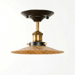 Vintage Semi Flush Mount Ceiling Light Fixture Metal Brushed Copper Lampshade With E27 Holder For Living Room - thumbnail 1