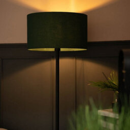 Valuelights Charles Black Floor Lamp With Green Drum Shade - thumbnail 2