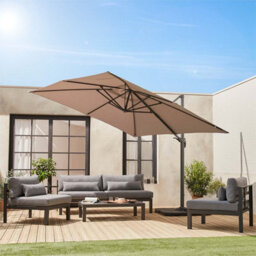 Alice's Garden Square Cantilever Parasol 3X3M - Falgos - Beige - thumbnail 1