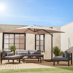 Alice's Garden Square Cantilever Parasol 3X3M - Falgos - Beige - thumbnail 2