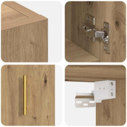 Walplus Wall Cabinet Artisan Oak 60 X 31 X 70 Cm Engineered Wood - thumbnail 9