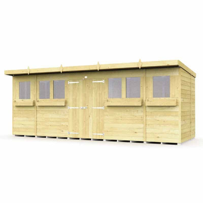 Buttercup Farm 18 X 8 Feet Pent Summer Shed - Wood - L231 X W533 X H201 Cm - image 1