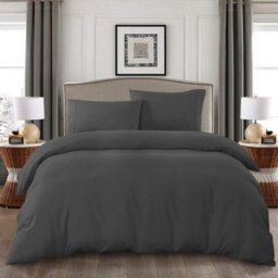Ameha Duvet Cover Set Soft Microfiber 3Piece King Size Bedding Dark Grey Quilt Cover With Matching Pillowcase (Charcoal,230X220Cm) - thumbnail 7