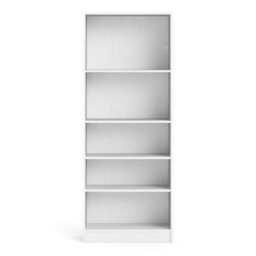 Wyld Haus Amberfern Tall Wide White Wooden Bookcase, 4 Shelves - thumbnail 3