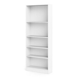 Wyld Haus Amberfern Tall Wide White Wooden Bookcase, 4 Shelves - thumbnail 4