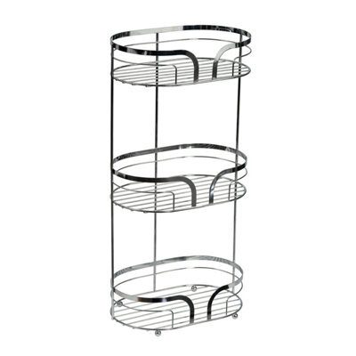 Showerdrape Dante Chrome Freestanding Bathroom Floor Shower Caddy - image 1