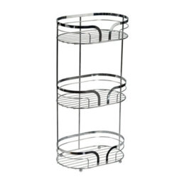 Showerdrape Dante Chrome Freestanding Bathroom Floor Shower Caddy - thumbnail 1