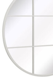 Mirroroutlet The Circulus White Metal Framed Round Window Wall Mirror  100Cm X 100Cm - thumbnail 5