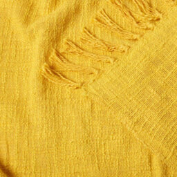 Homescapes Nirvana Slub Cotton Ochre Yellow Throw, 255 X 360 Cm - thumbnail 5