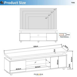 White 150Cm High Gloss Tv Stand Led - thumbnail 2