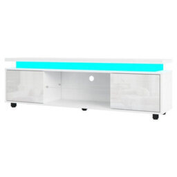 White 150Cm High Gloss Tv Stand Led