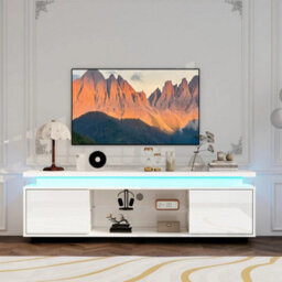 White 150Cm High Gloss Tv Stand Led - thumbnail 5