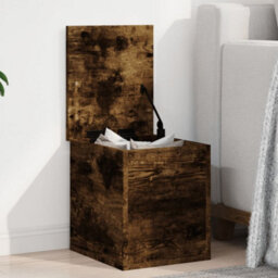 Berkfield Storage Box Smoked Oak 30X35X35 Cm Engineered Wood - thumbnail 1