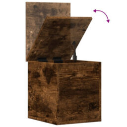 Berkfield Storage Box Smoked Oak 30X35X35 Cm Engineered Wood - thumbnail 8