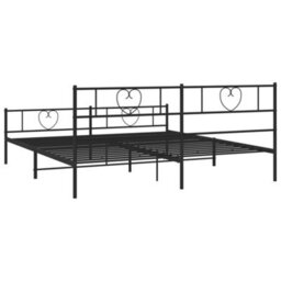 Berkfield Metal Bed Frame With Headboard And Footboard Black 200X200 Cm - thumbnail 7