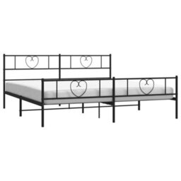 Berkfield Metal Bed Frame With Headboard And Footboard Black 200X200 Cm - thumbnail 3