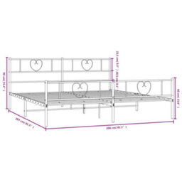 Berkfield Metal Bed Frame With Headboard And Footboard Black 200X200 Cm - thumbnail 9