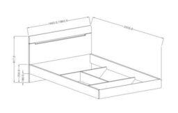 Arte Hektor 32 Bed Frame 180Cm H920mm W1860mm D2050mm - White Gloss Front And White Matt Carcass - thumbnail 2