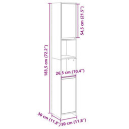 Berkfield Bathroom Cabinet Sonoma Oak 30X30X183.5 Cm Engineered Wood - thumbnail 9