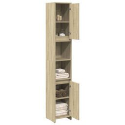 Berkfield Bathroom Cabinet Sonoma Oak 30X30X183.5 Cm Engineered Wood - thumbnail 3