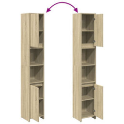 Berkfield Bathroom Cabinet Sonoma Oak 30X30X183.5 Cm Engineered Wood - thumbnail 7