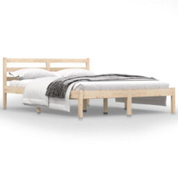 Berkfield Bed Frame Solid Wood Pine 135X190 Cm Double - thumbnail 3