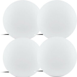 Set Of 4 Ip65 Outdoor Garden Ball Lights - 390mm White Plastic Globe With 40W E27 Bulbs - thumbnail 1