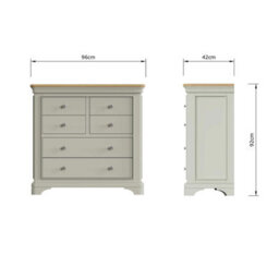 Fwstyle 6 Drawer Sage Green Painted Oak Chest Of Drawers - thumbnail 3
