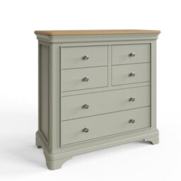 Fwstyle 6 Drawer Sage Green Painted Oak Chest Of Drawers - thumbnail 1