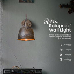 Rainproof Outdoor Wall Lamp Waterproof & Rustproof Silver Metal Sconce, Industrial Barn Light For Porch Weatherproof Exterior - thumbnail 6