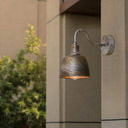 Rainproof Outdoor Wall Lamp Waterproof & Rustproof Silver Metal Sconce, Industrial Barn Light For Porch Weatherproof Exterior - thumbnail 3