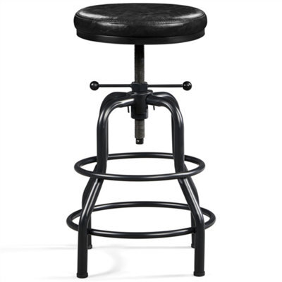 Yaheetech Rustic Swivel Bar Stool For Kitchen Bar Black - image 1