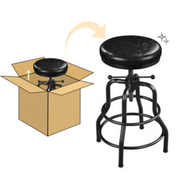 Yaheetech Rustic Swivel Bar Stool For Kitchen Bar Black - thumbnail 6