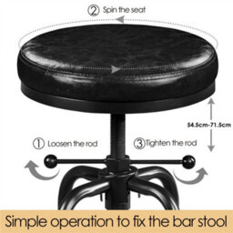 Yaheetech Rustic Swivel Bar Stool For Kitchen Bar Black - thumbnail 5
