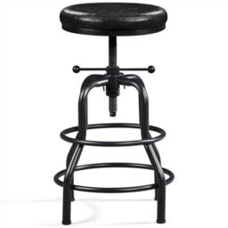 Yaheetech Rustic Swivel Bar Stool For Kitchen Bar Black