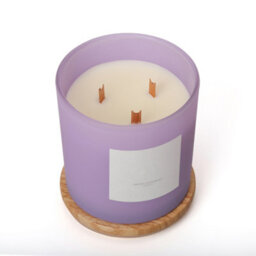 Aroma Naturals Frosted Decadence Glass Candle - Lemon & Lavender Scent - thumbnail 3