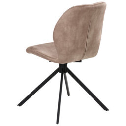 Beliani Set Of 4 Dining Chairs Swivel Morrison Velvet Beige - thumbnail 6