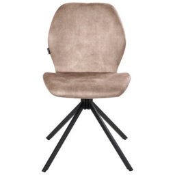 Beliani Set Of 4 Dining Chairs Swivel Morrison Velvet Beige - thumbnail 5