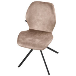 Beliani Set Of 4 Dining Chairs Swivel Morrison Velvet Beige - thumbnail 7