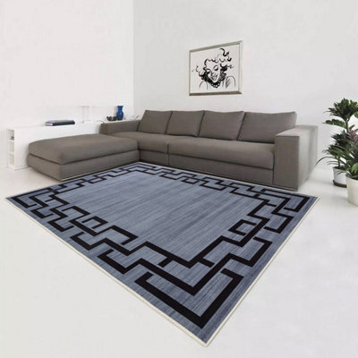 Oxford Homeware Printed Rug, Non-Slip Pets Friendly, Living Room Rugs And Bedroom Rugs, (Nico, 160X230Cm) - image 1