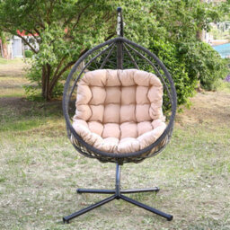 Lynton Garden Hanging Egg Chair - Cream - thumbnail 1