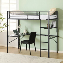 High Sleeper Gaming Bed Single Bunk Bed Study Bed With Storage Shelves/socket - thumbnail 1