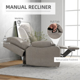 Homcom Recliner Armchair For Living Room, Recliner Chair With Cup Holder - thumbnail 4