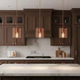 Modern Industrial Rose Gold Single Cage Ceiling Pendant Light E27 Lamp Holder Adjustable 1M Cable - thumbnail 4