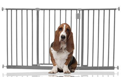 Bettacare Extra Wide Hallway Dog Gate, 134Cm - 140Cm, Grey, Pressure Fit Pet Gate, Puppy Safety Barrier - image 1